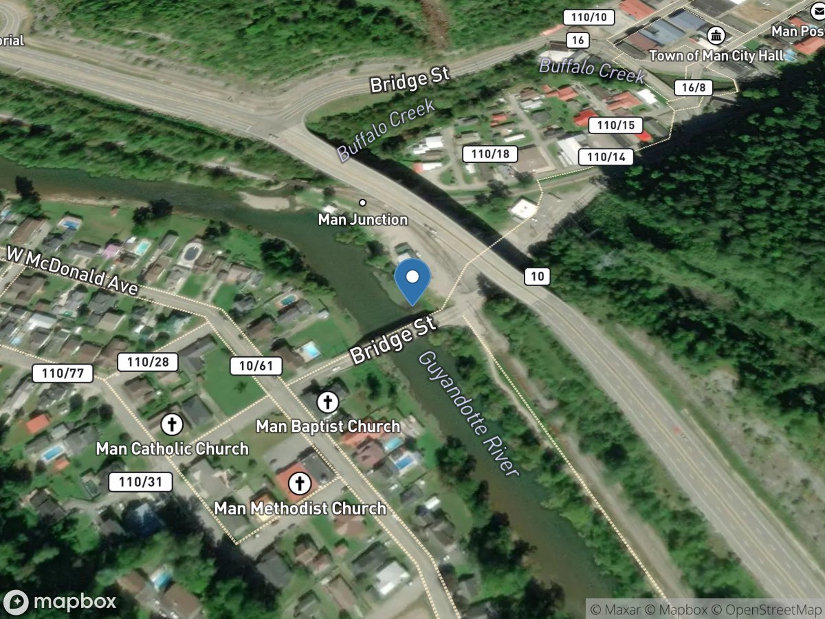 Guyandotte River at Man, WV location