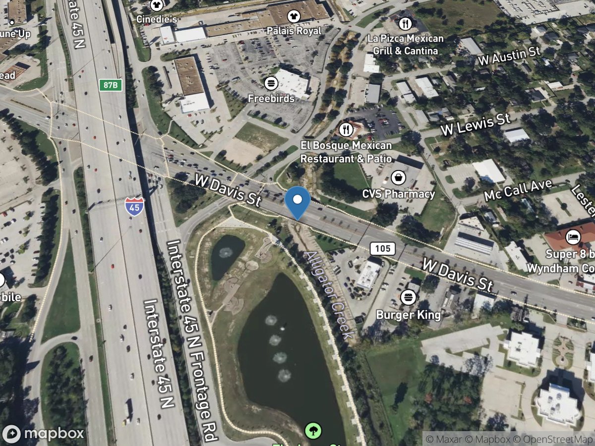 Alligator Creek at TX 105, Conroe, TX location