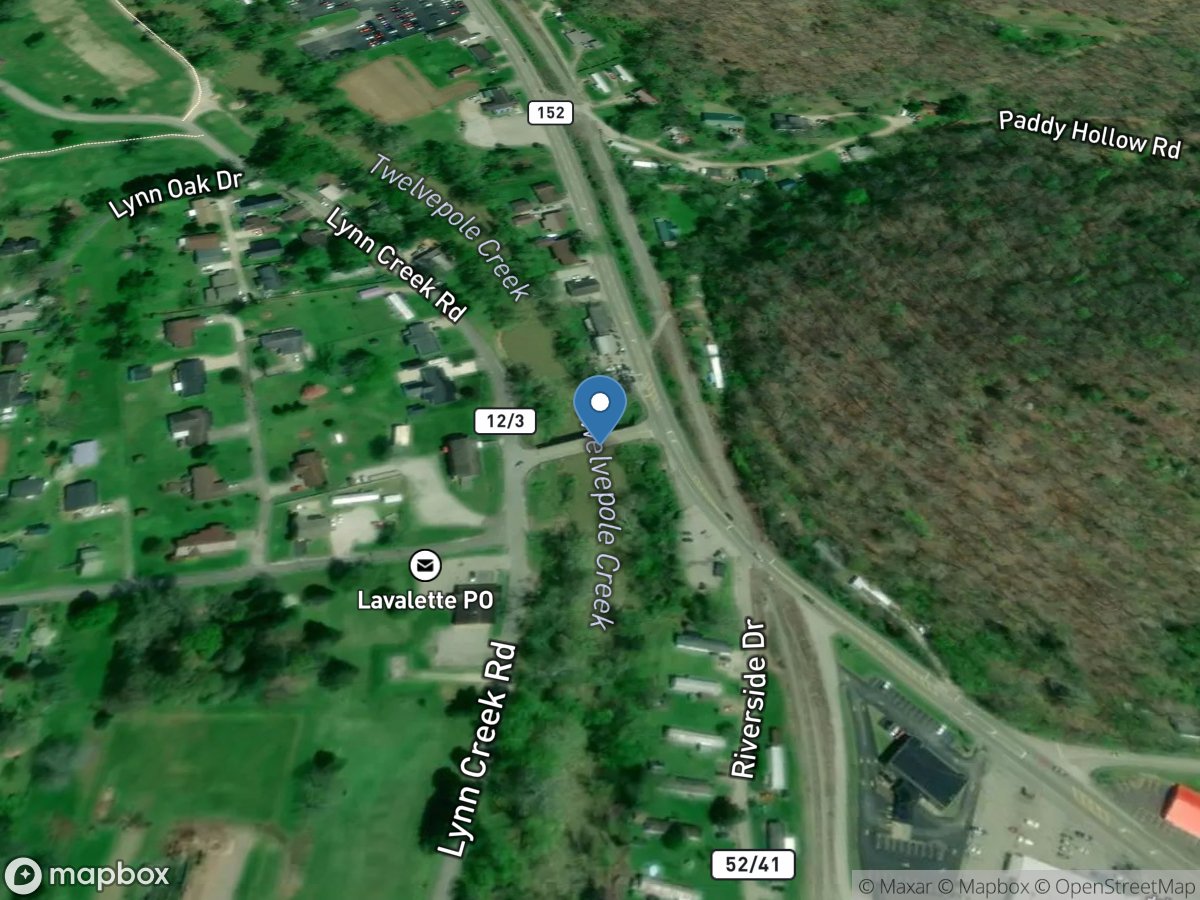 Twelvepole Creek at Lavalette, WV location