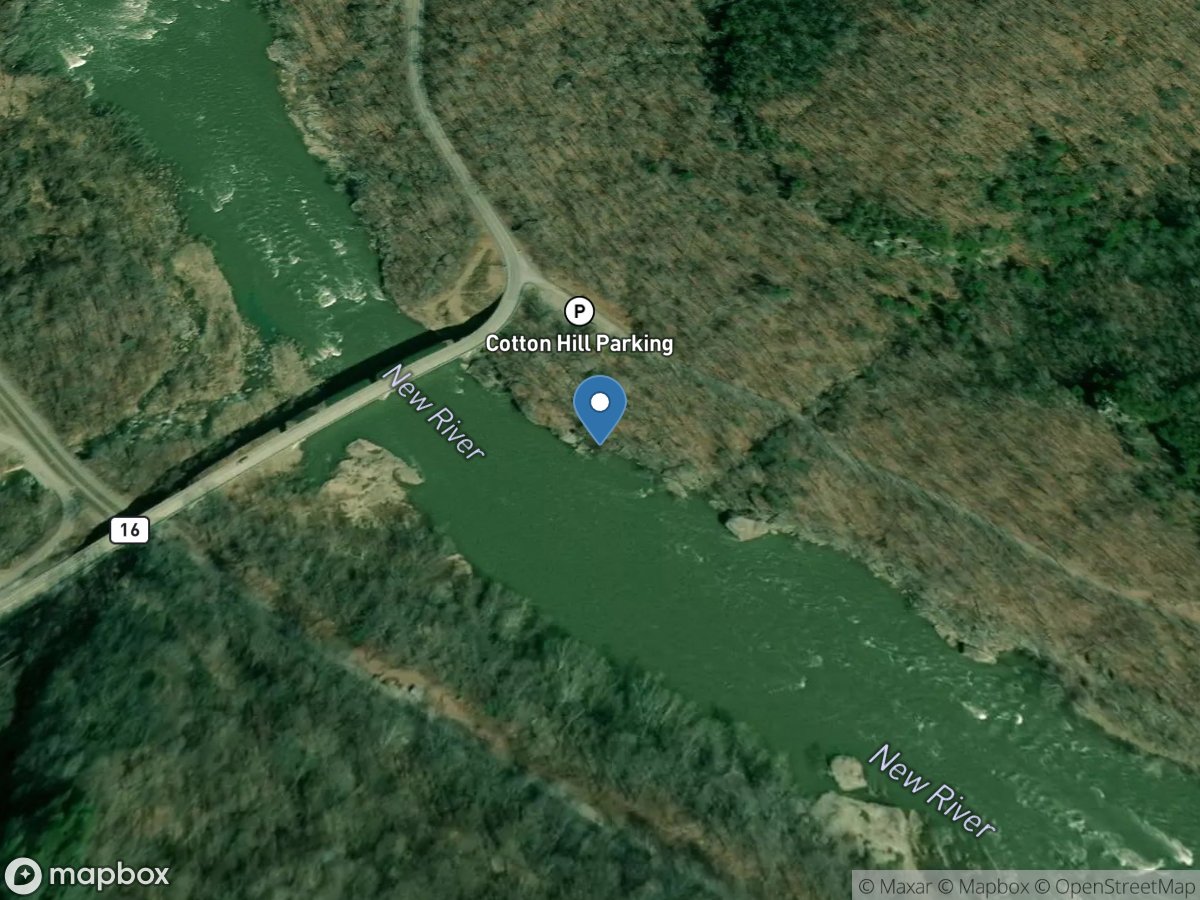 New River below Hawks Nest DAM, WV location