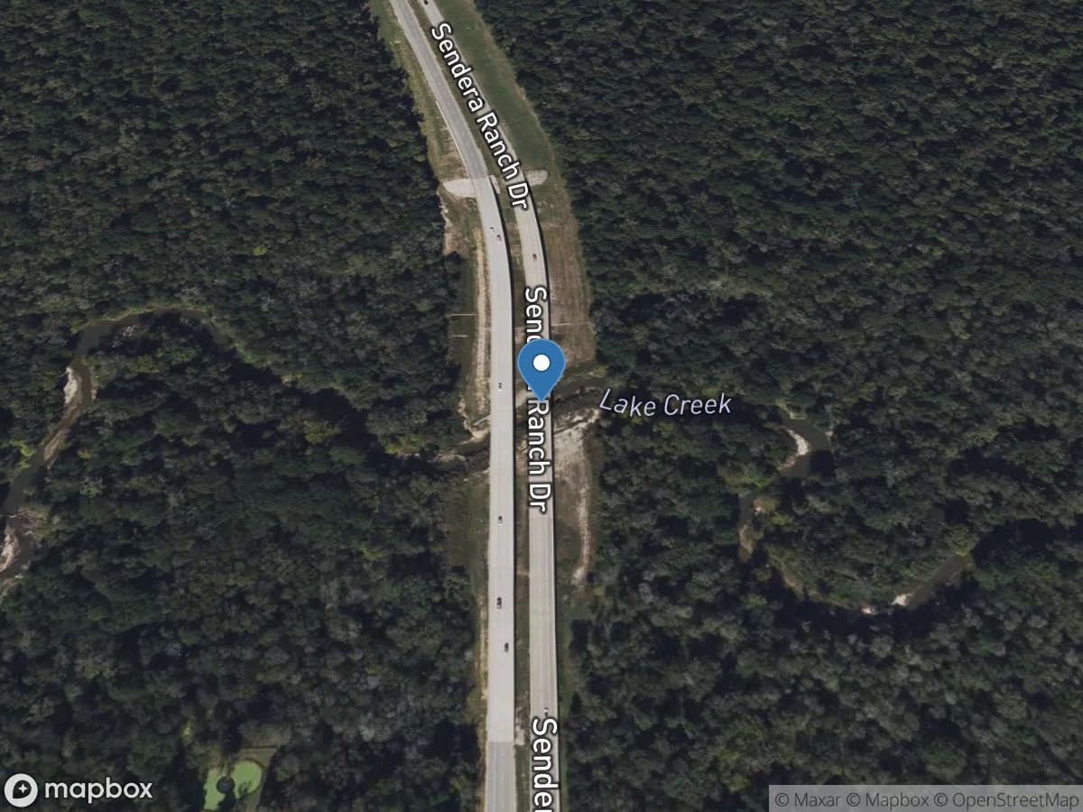 Lake Creek at Sendera Ranch Road near Conroe, TX location