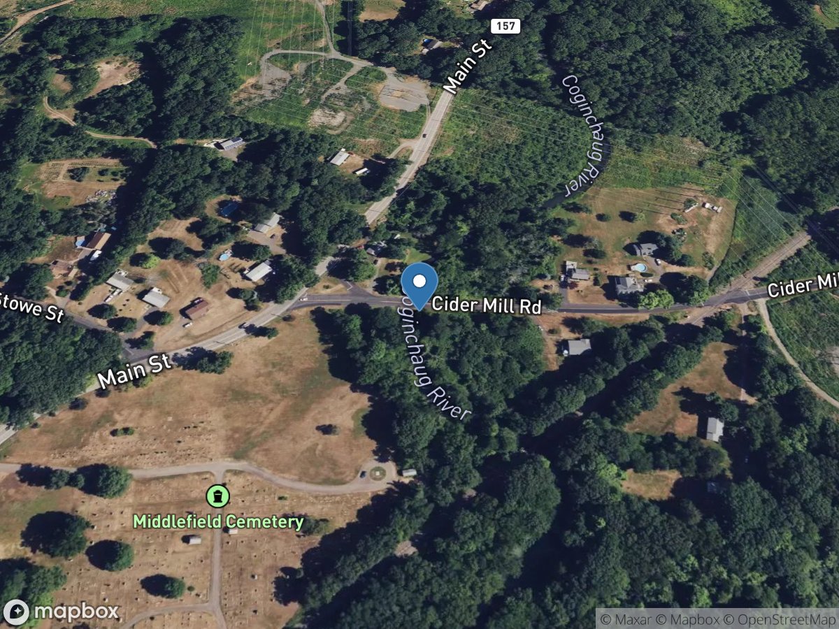 Coginchaug River at Middlefield, CT location