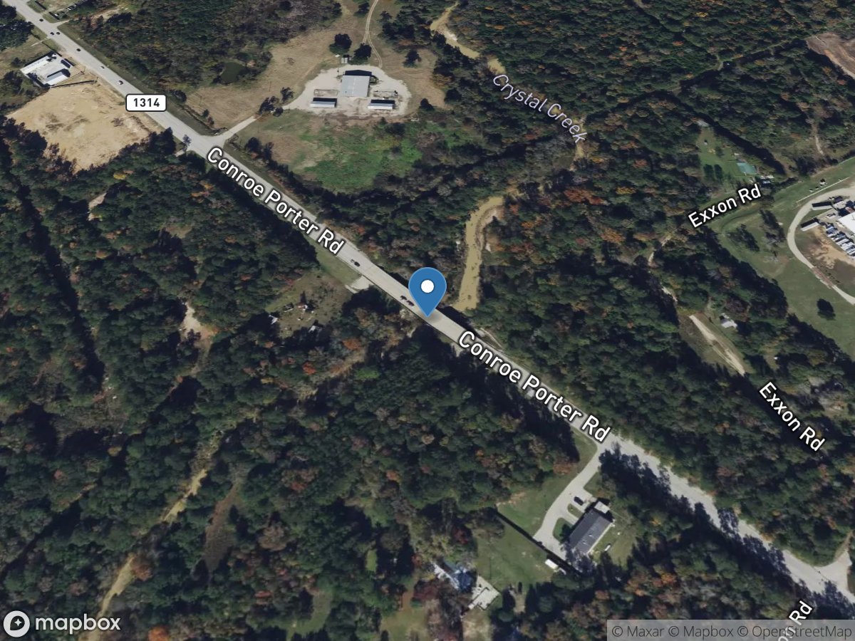 Crystal Creek at FM 1314 near Conroe, TX location