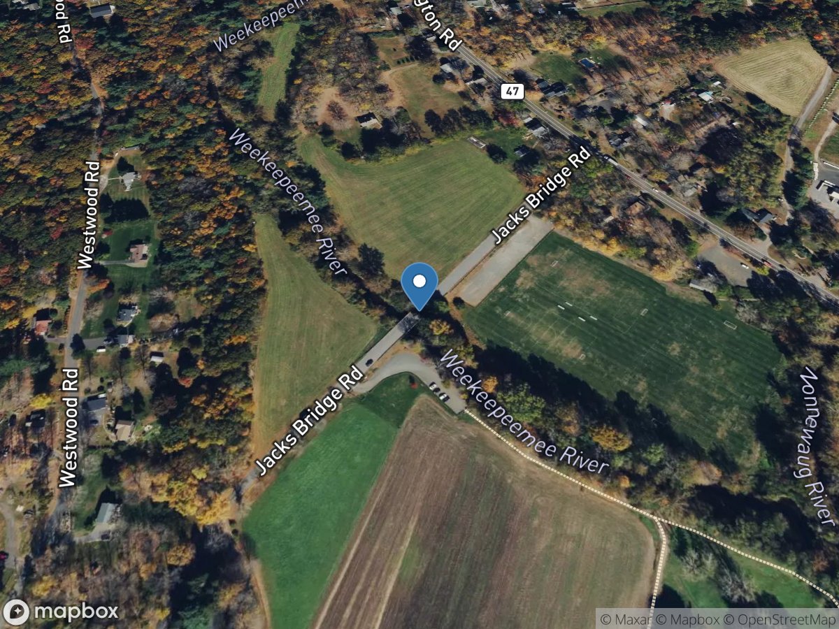 Weekeepeemee River at Hotchkissville, CT location