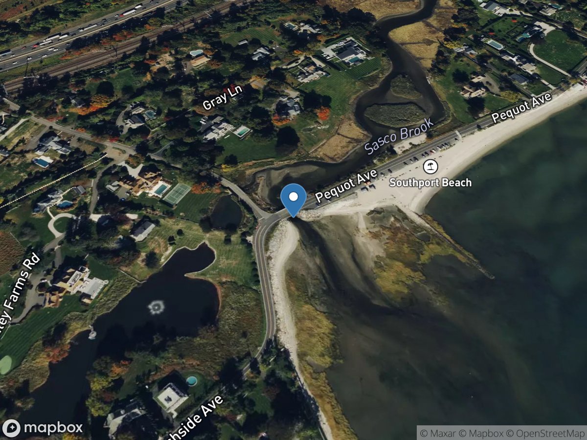 Sasco Brook at Mouth at Southport, CT location