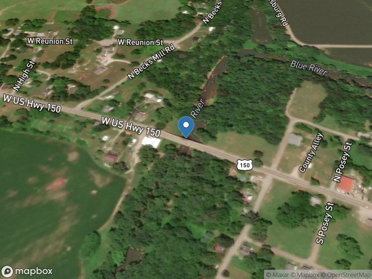 Blue River at Fredericksburg, IN location