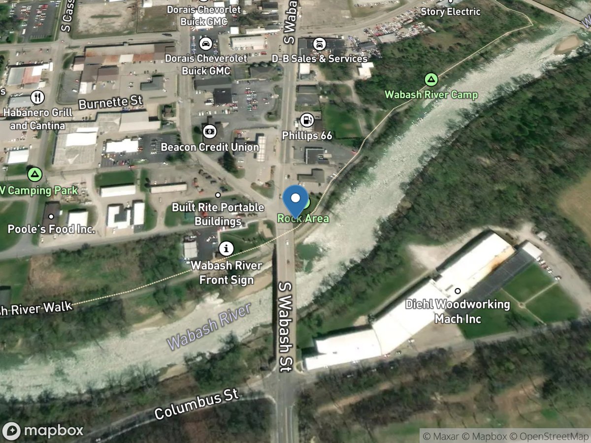 Wabash River at Wabash, IN location