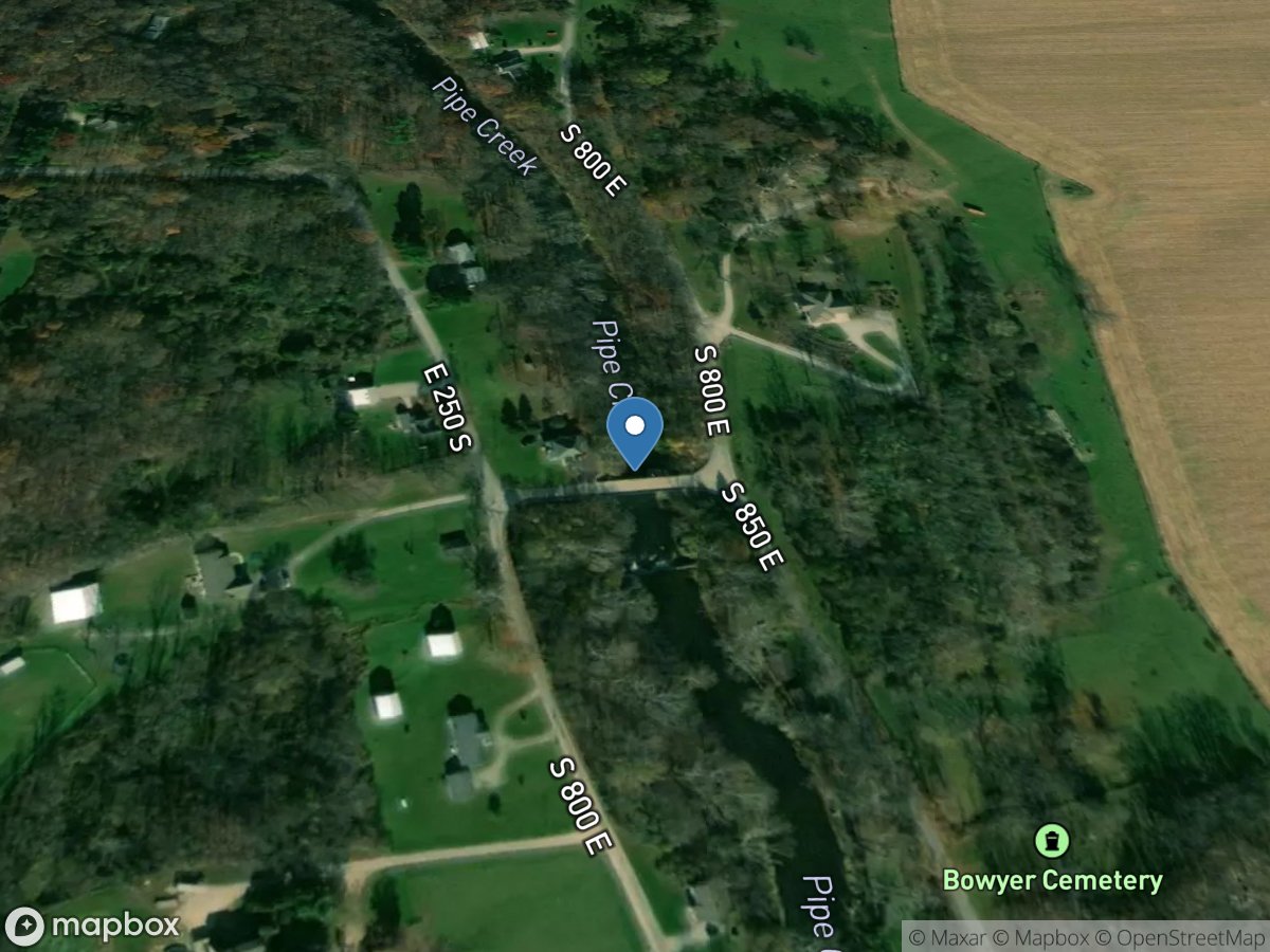 Pipe Creek near Lewisburg, IN location