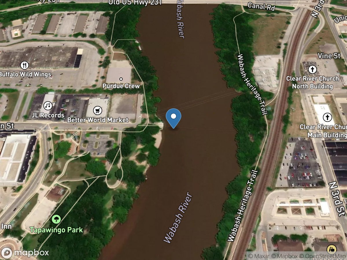 Wabash River at Lafayette, IN location