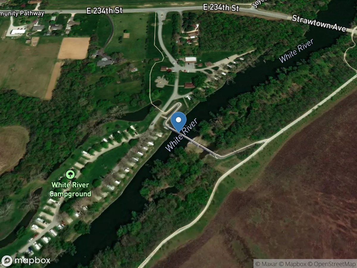 White River near Strawtown, IN location