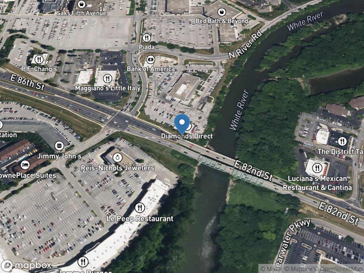 White River near Nora, IN location