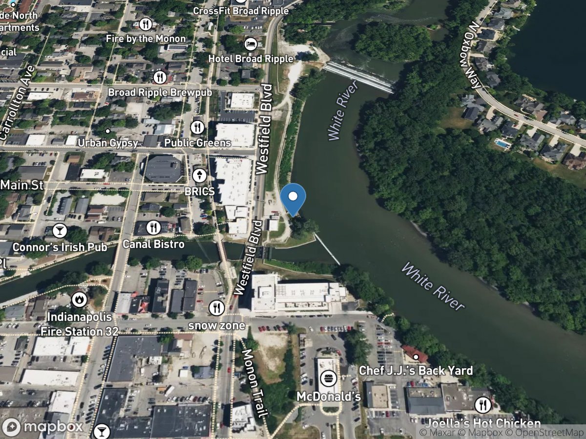 White River at Broad Ripple, IN location