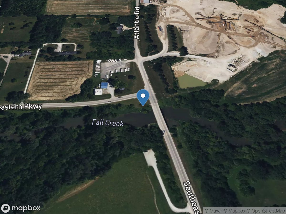 Fall Creek near Fortville, IN location