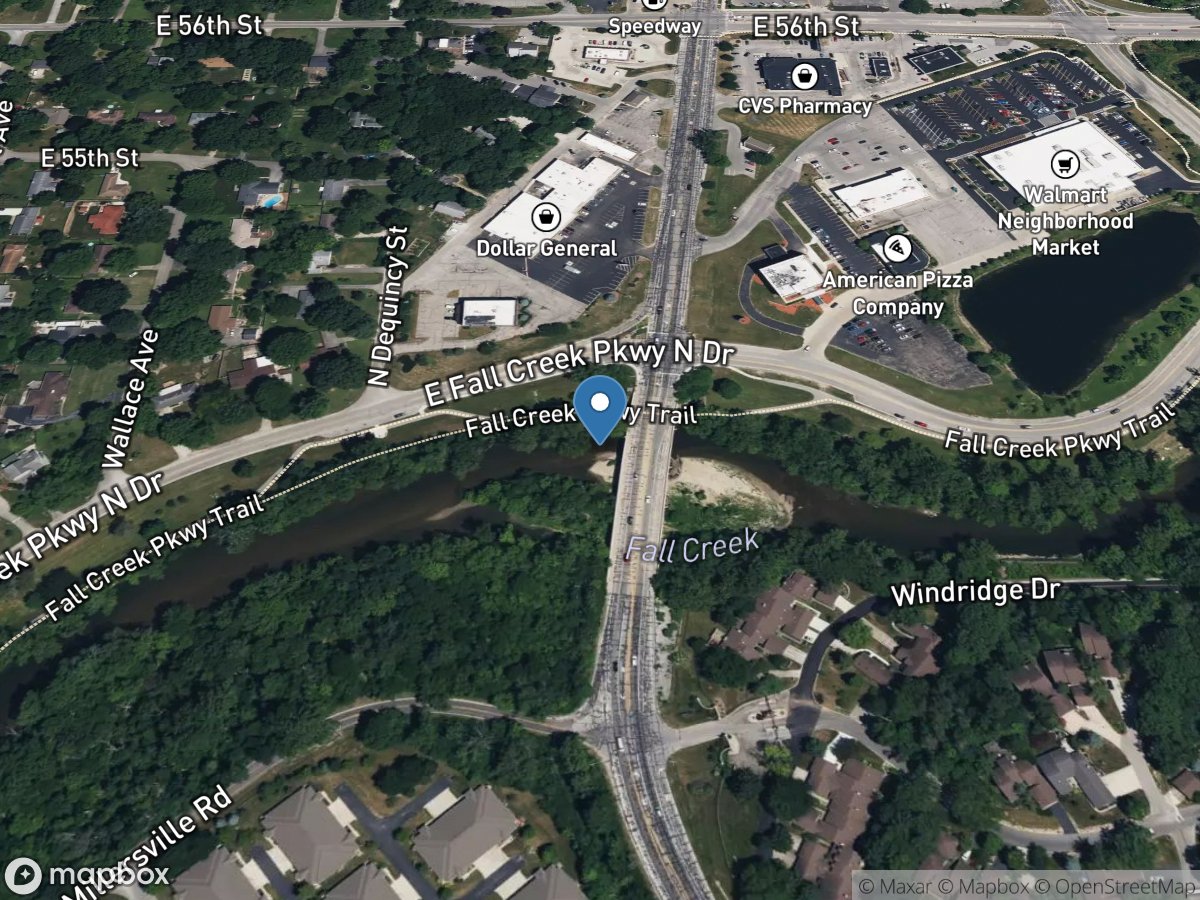 Fall Creek at Millersville, IN location