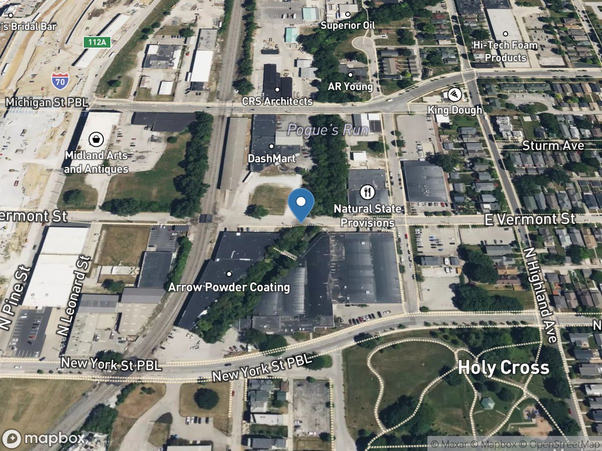 Pogues Run at Vermont Street at Indianapolis, IN location