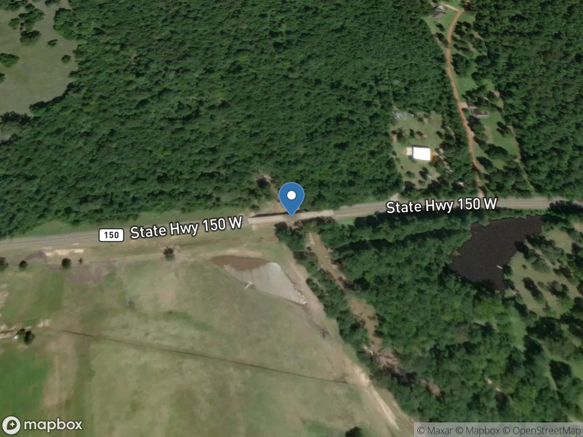 E Fork San Jacinto Rv at SH 150 near Coldspring, TX location