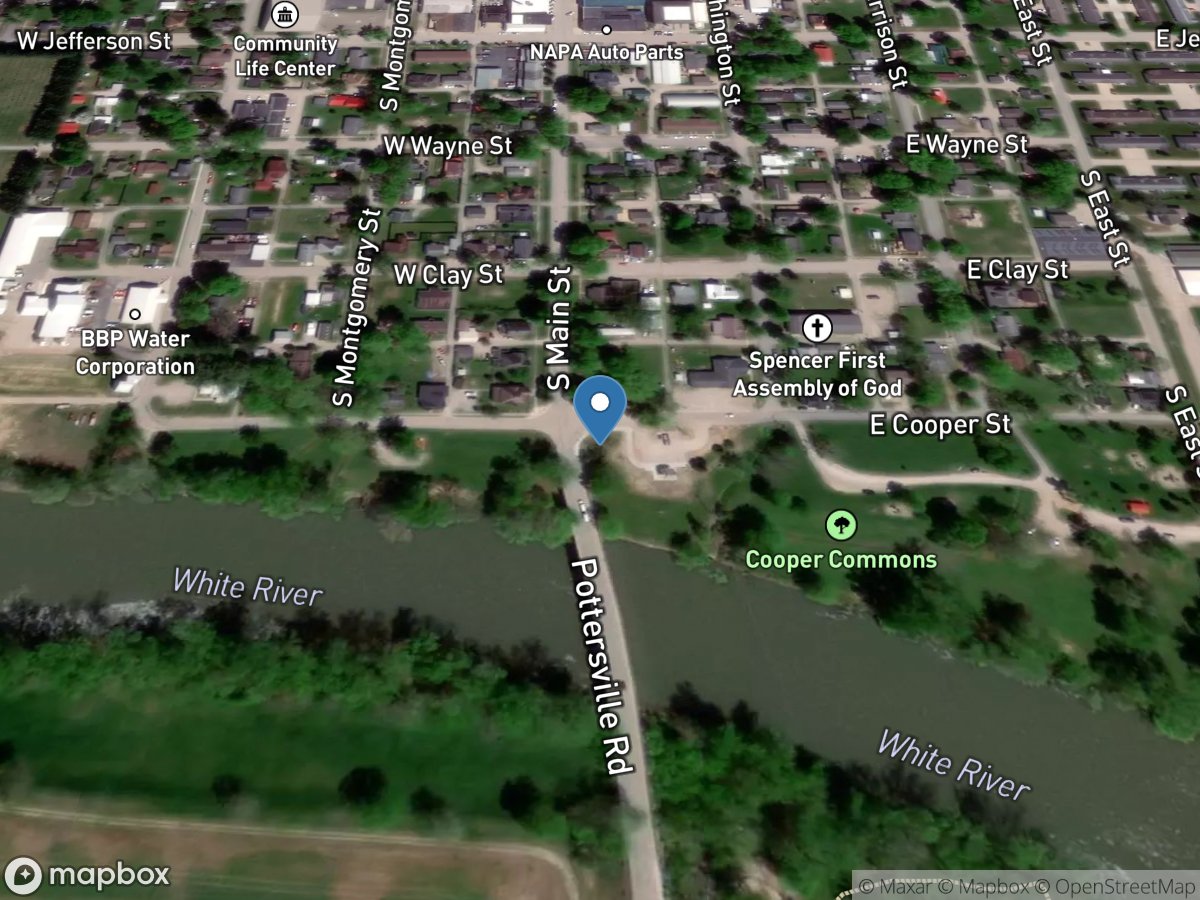 White River at Spencer, IN location