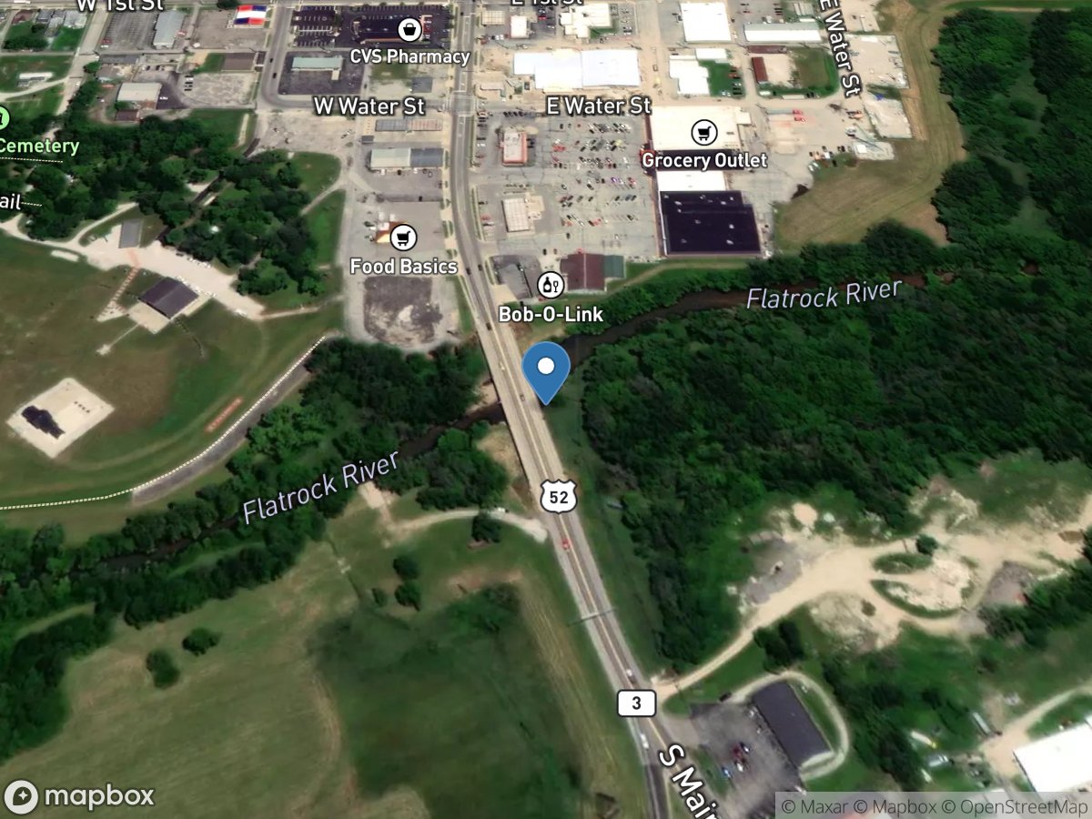 Flatrock River near Rushville, IN location