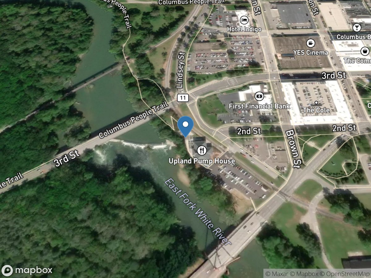 East Fork White River at Columbus, IN location