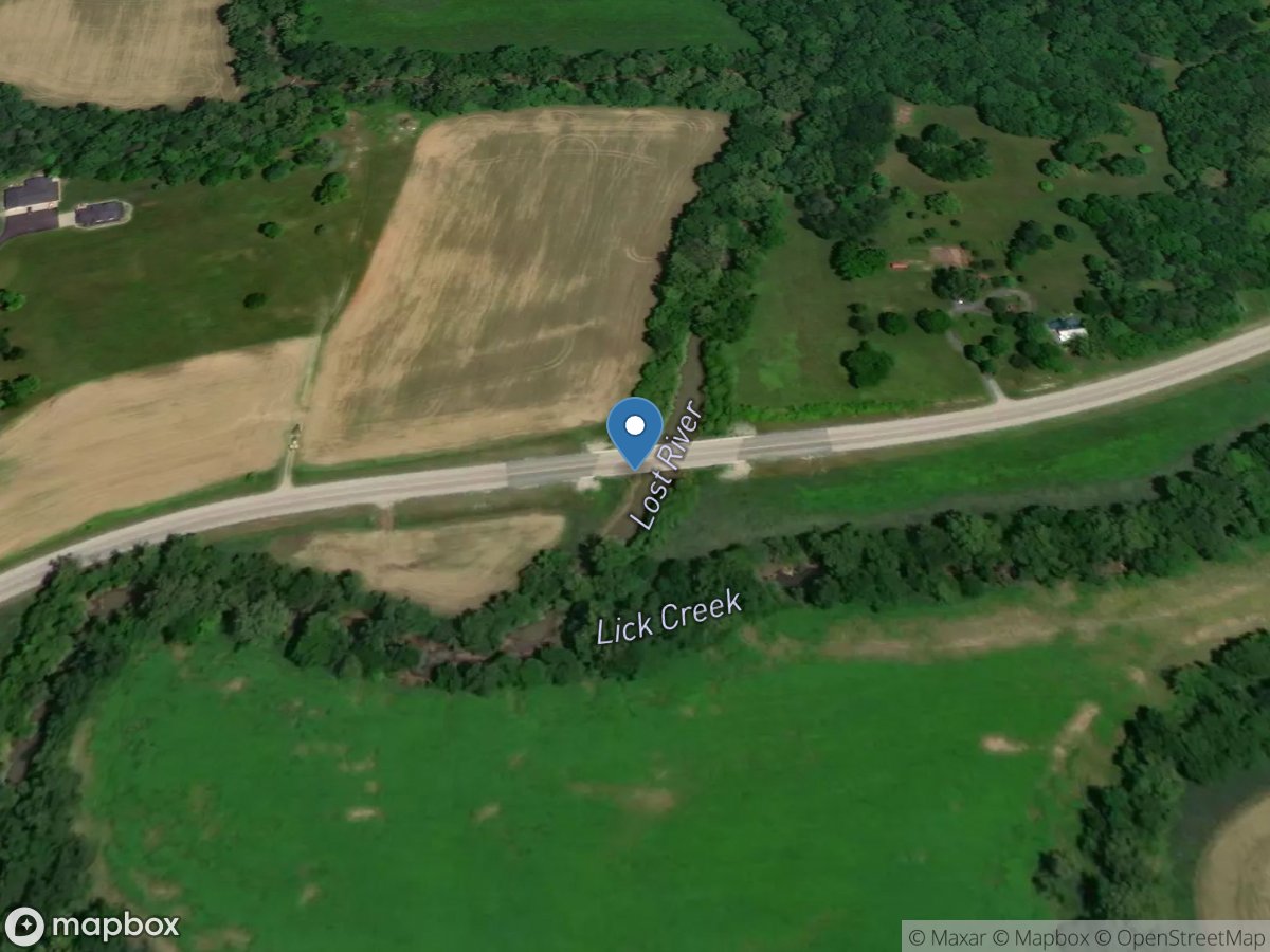 Lost River near Prospect, IN location