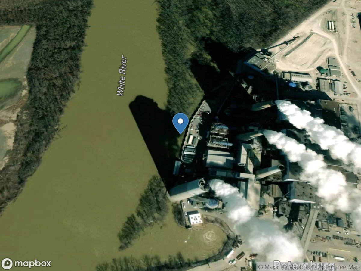 White River above Petersburg, IN location