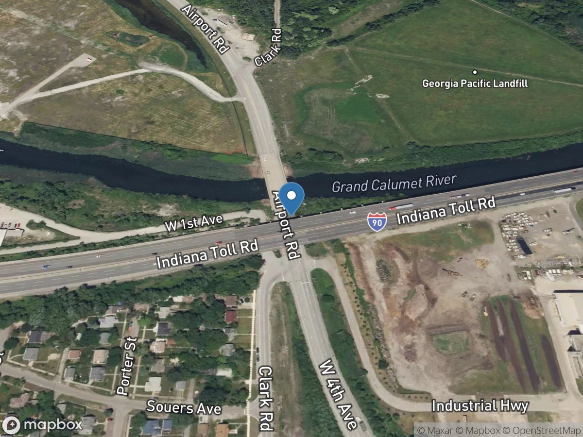 Grand Calumet River at Industrial Highway at Gary, IN location