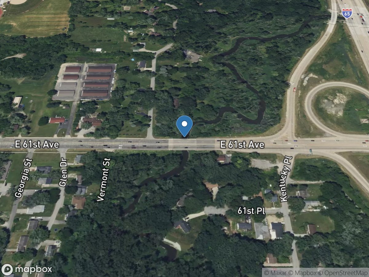 Turkey Creek at 61st Av at Merrillville, IN location