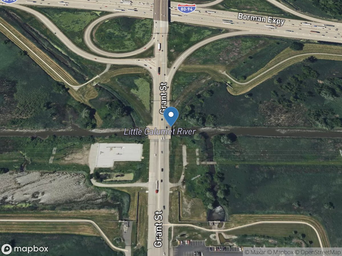 Little Calumet River at Grant ST at Gary, IN location