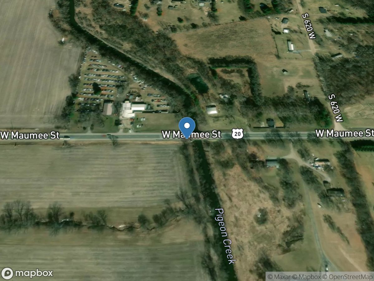 Pigeon Creek near Angola, IN location