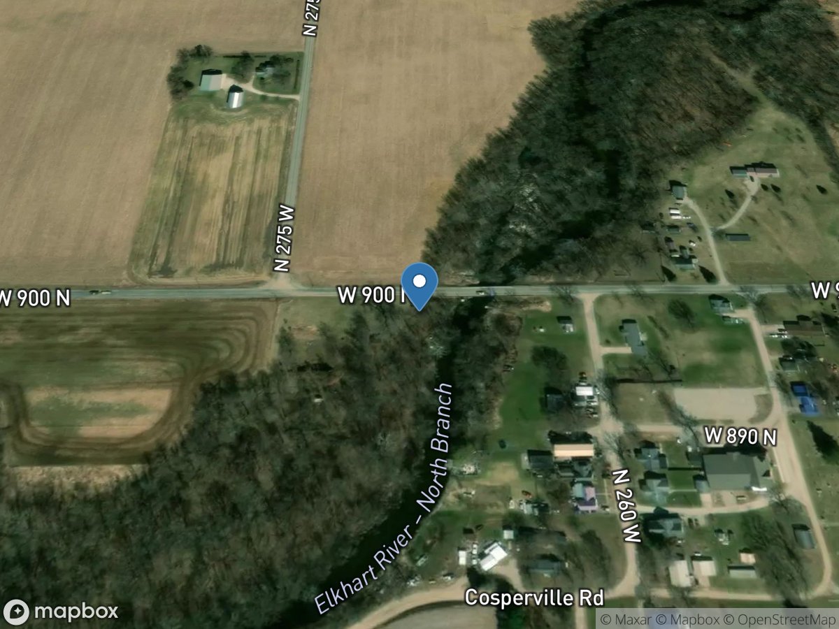 NB Elkhart River at Cosperville, IN location