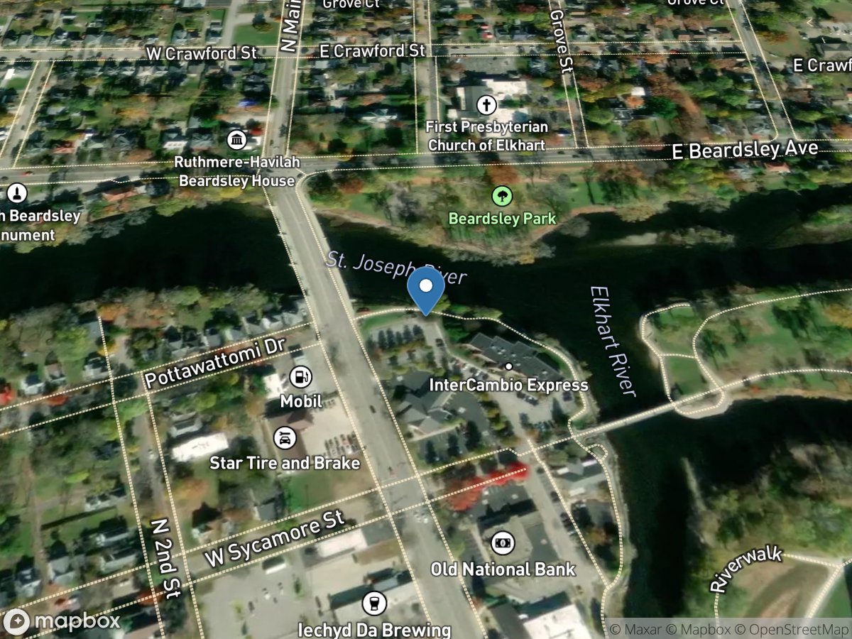 St. Joseph River at Elkhart, IN location