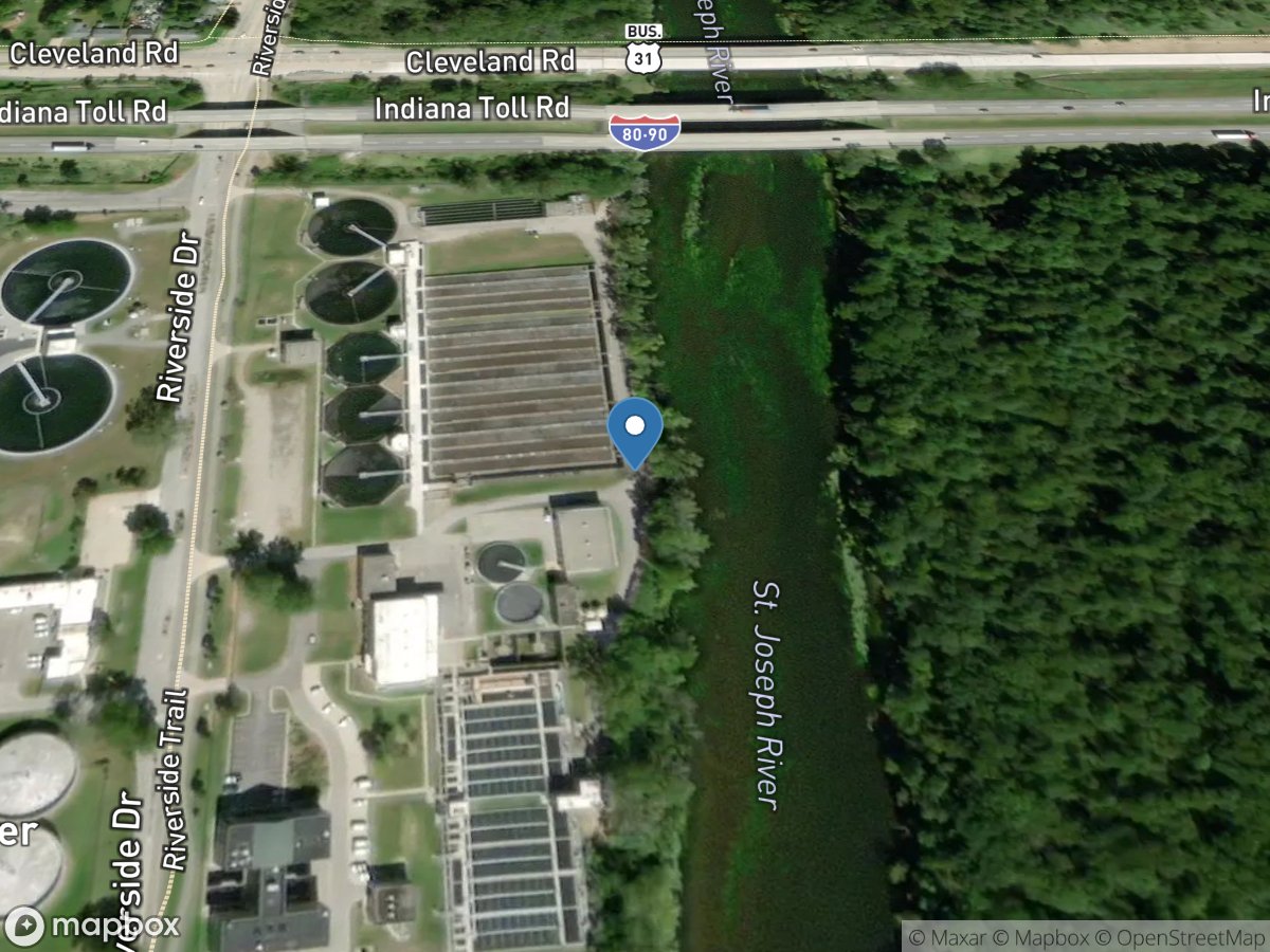 St. Joseph River at South Bend, IN location