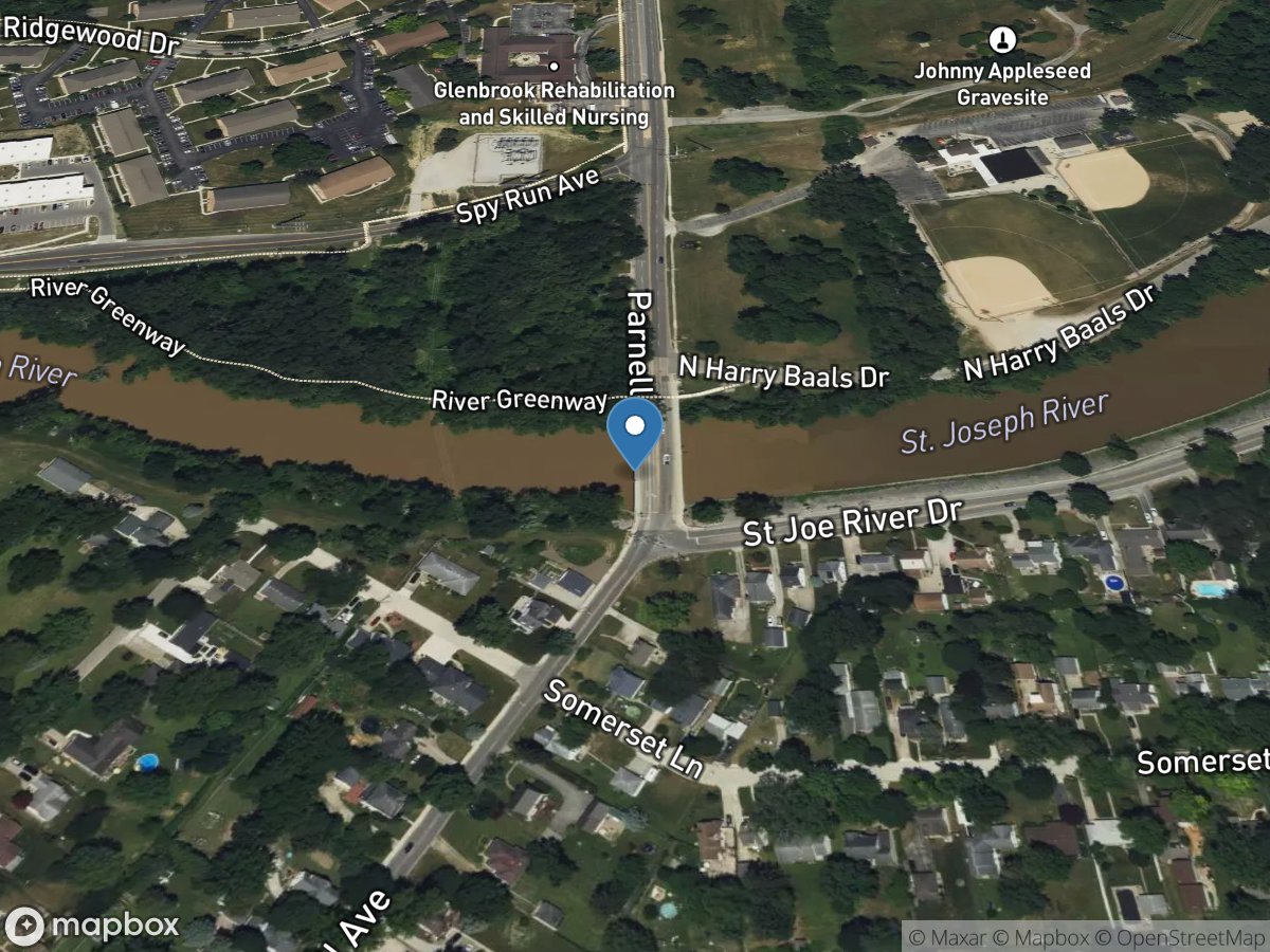 St. Joseph River at Parnell Av at Fort Wayne, IN location