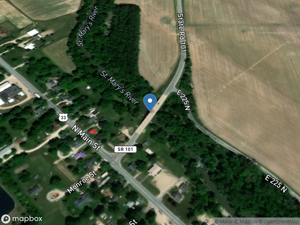 St. Marys River at Pleasant Mills, IN location