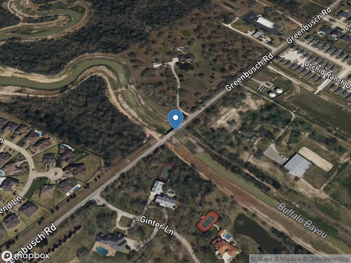 Buffalo Bayou near Katy, TX location