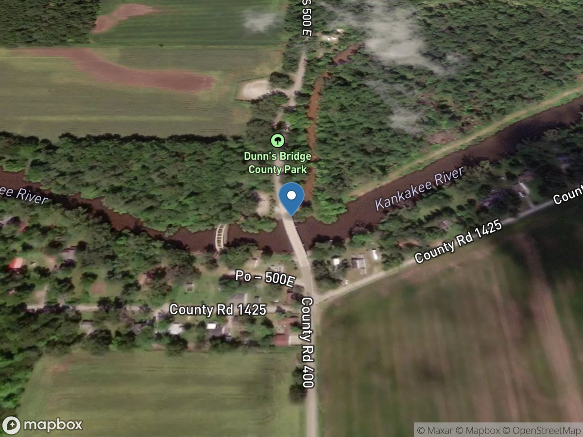 Kankakee River at Dunns Bridge, IN location