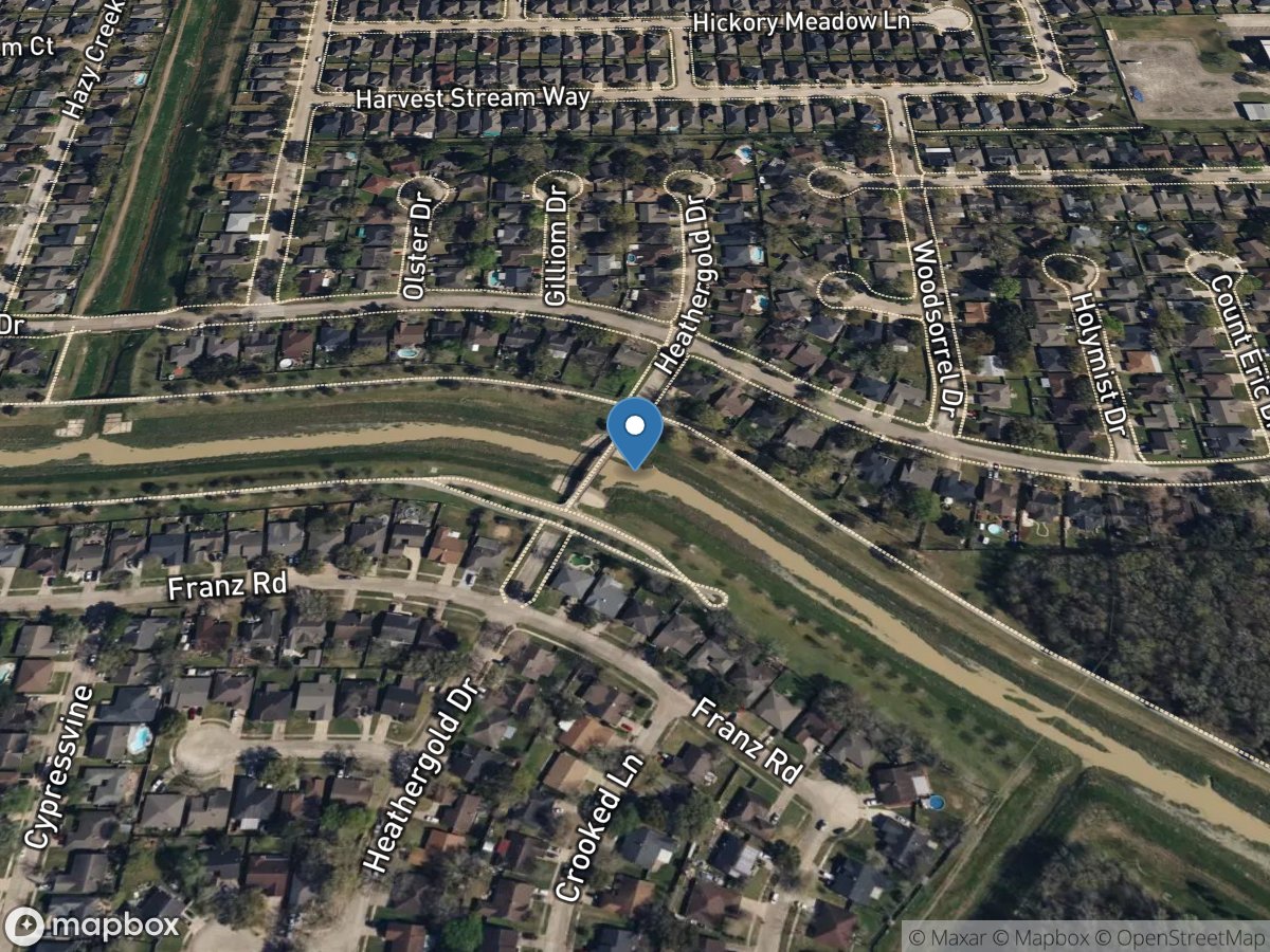 S Mayde Creek at Heathergold Drive near Addicks, TX location