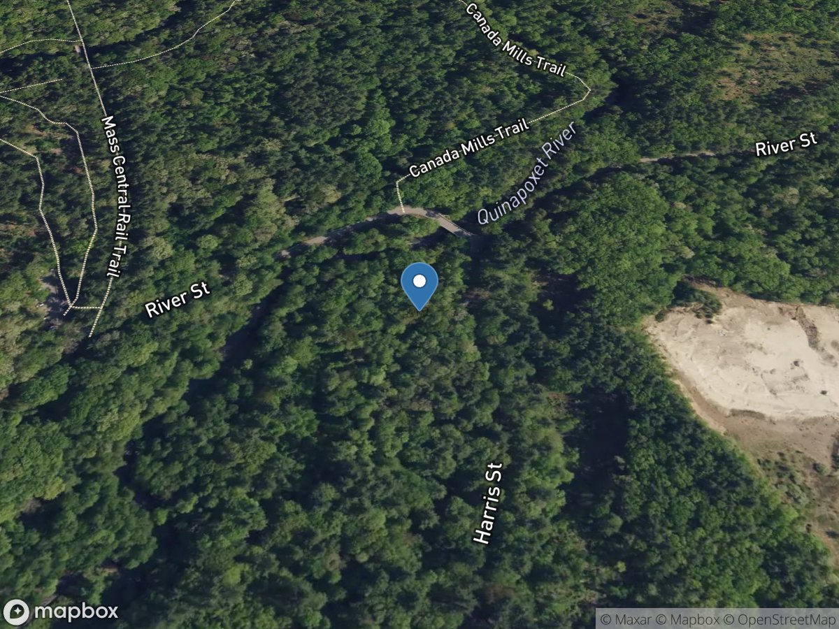 Quinapoxet River at Canada Mills near Holden, MA location