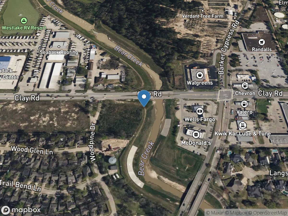 Bear Creek near Barker, TX location