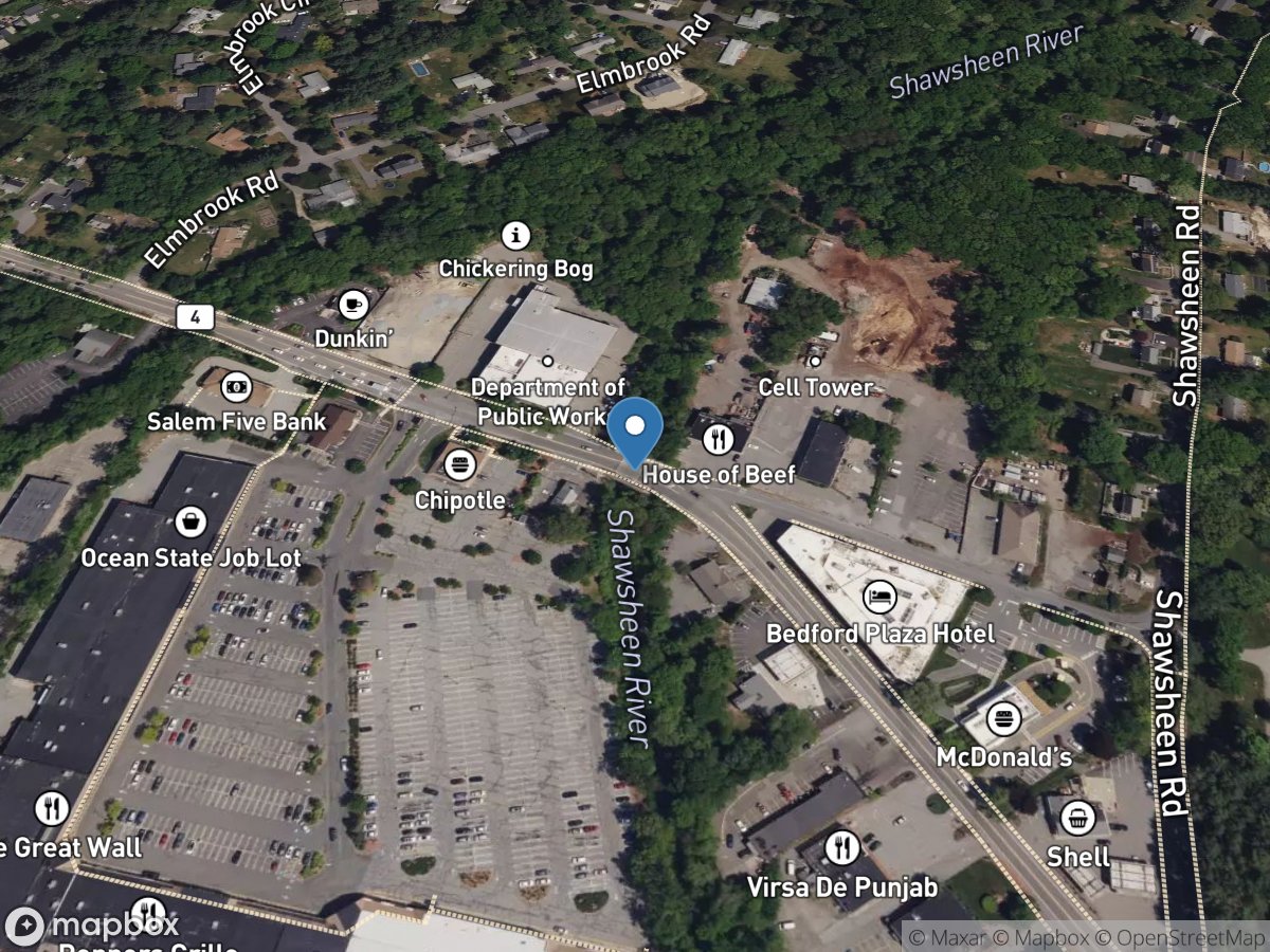 Shawsheen River at Great Road at Bedford, MA location