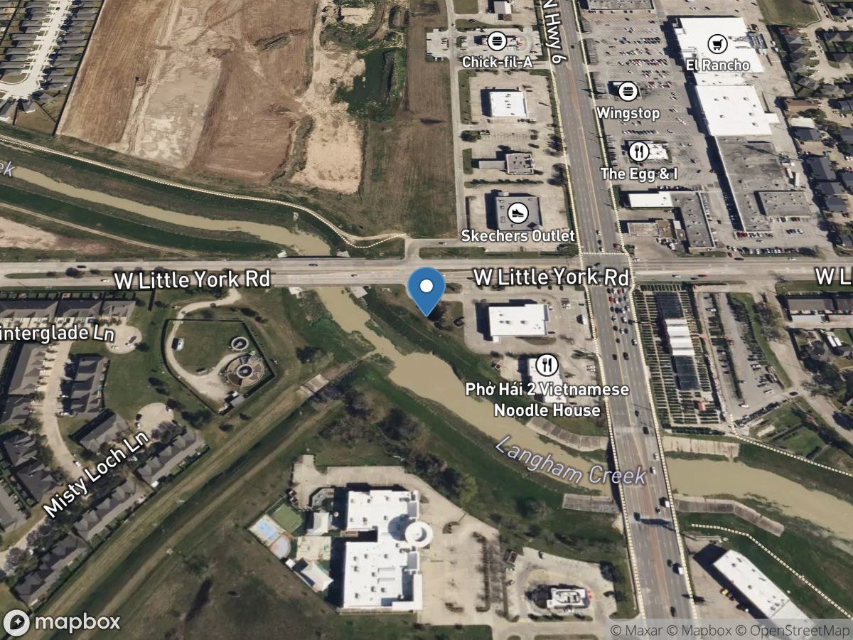 Langham Creek at West Little York Road near Addicks, TX location