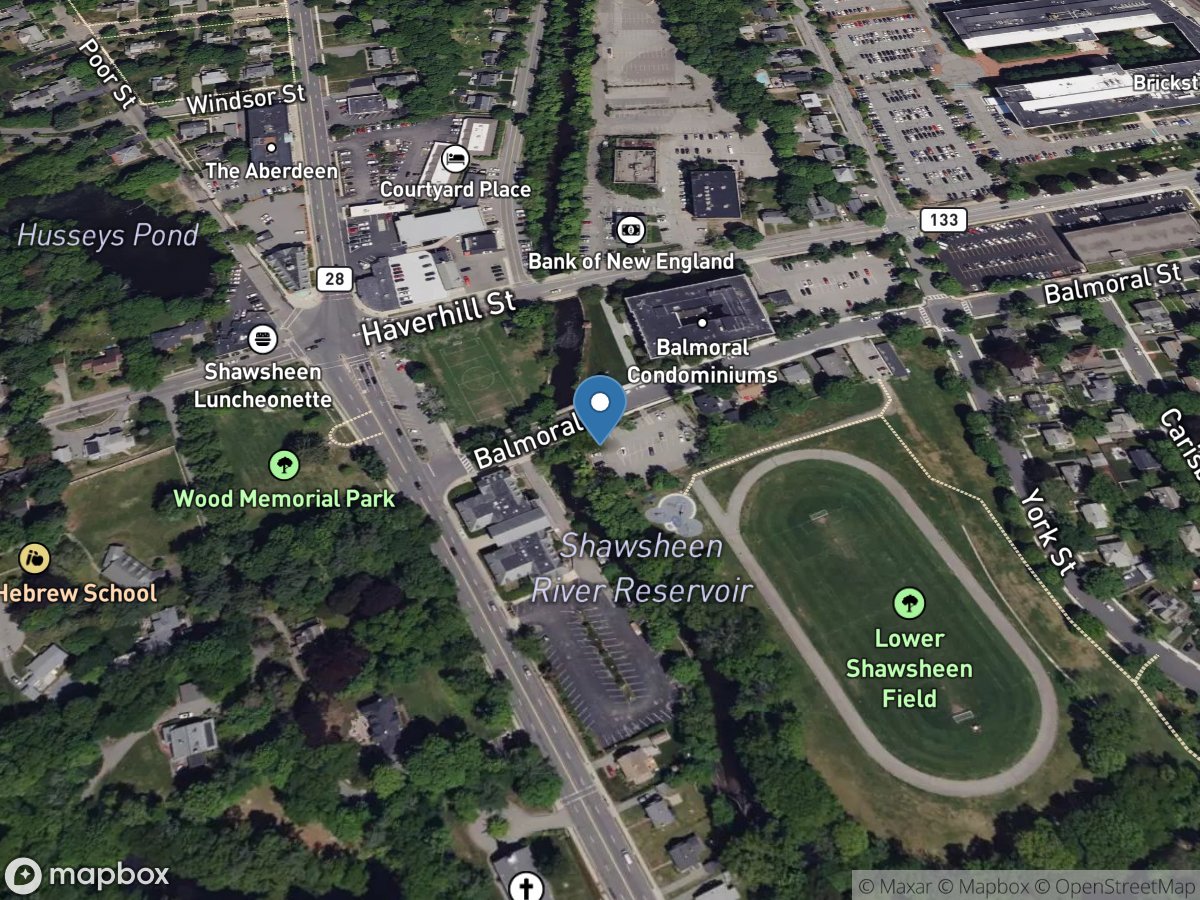 Shawsheen River at Balmoral Street at Andover, MA location