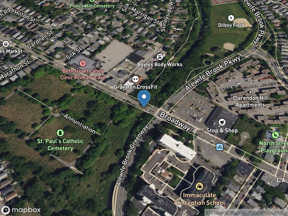 Alewife Brook near Arlington, MA location