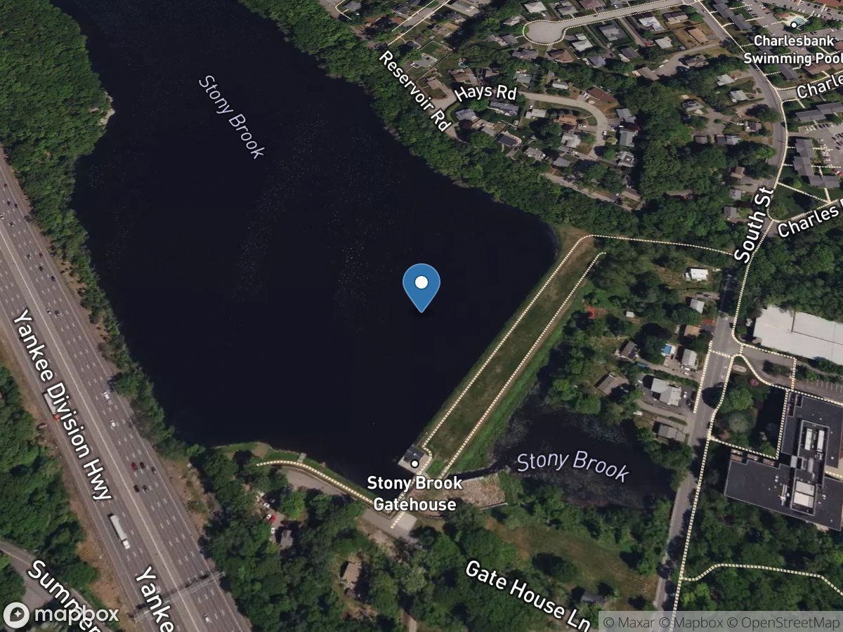 Stony Brook Reservoir at DAM near Waltham, MA location