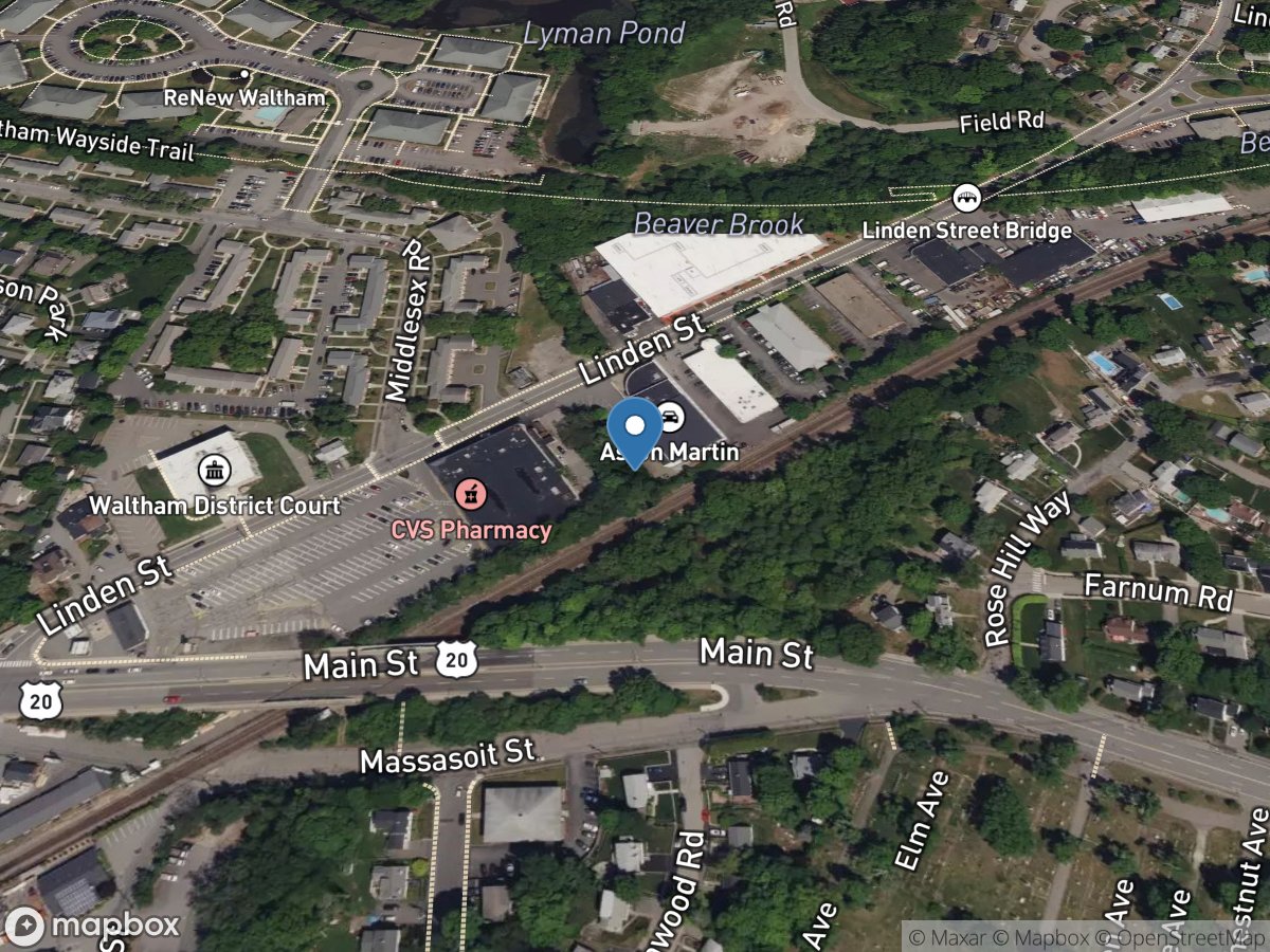 Beaver Brook, Linden Street, at Waltham, MA location