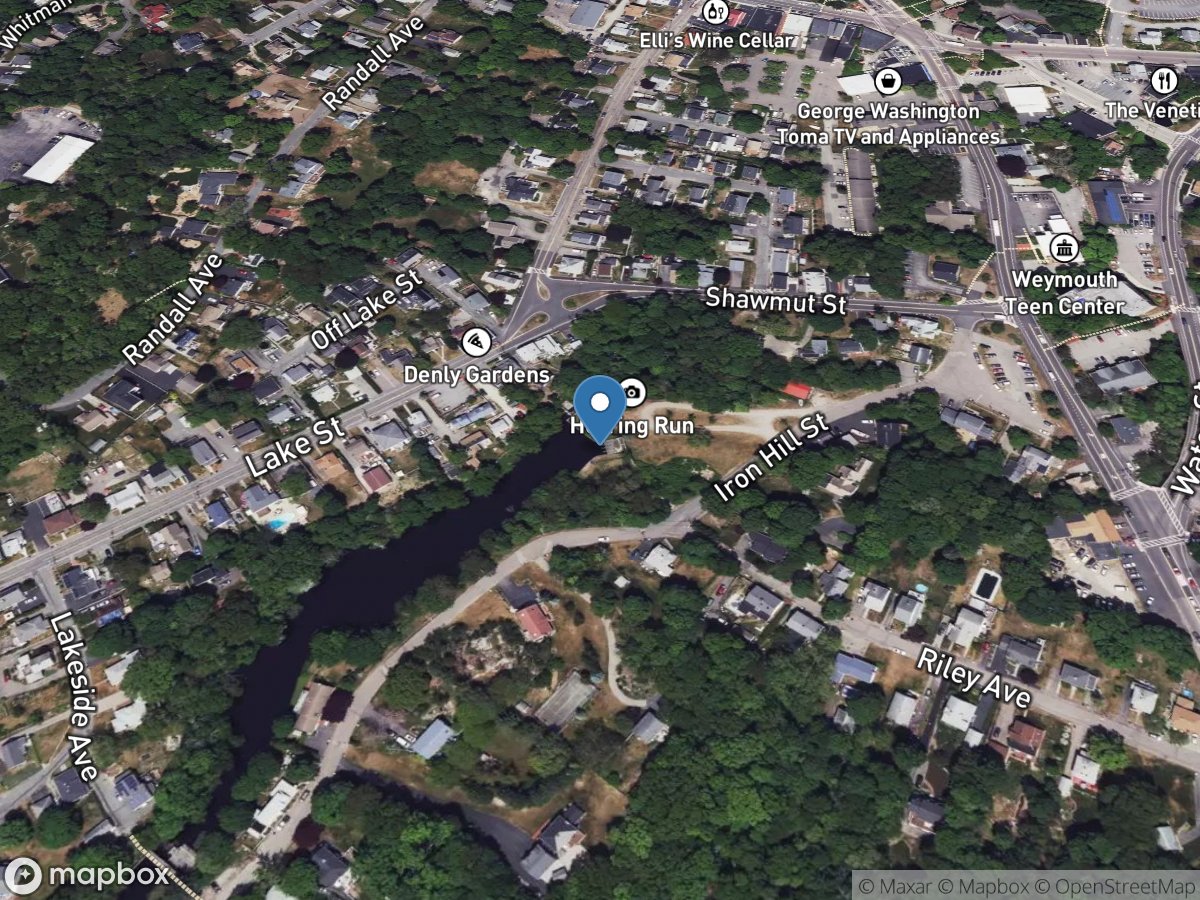 Whitmans Pond Flood by-Pass at East Weymouth, MA location