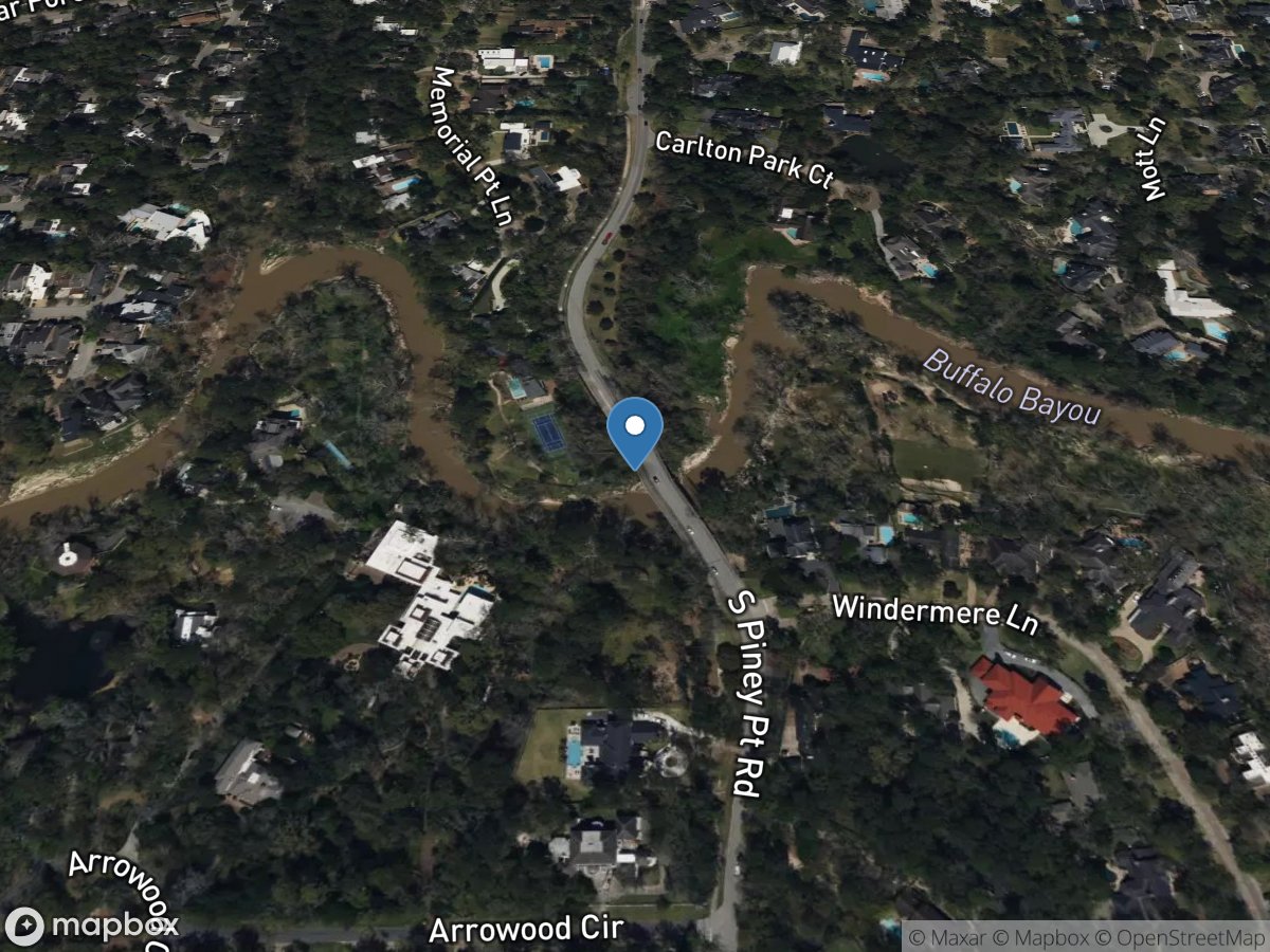 Buffalo Bayou at Piney Point, TX location