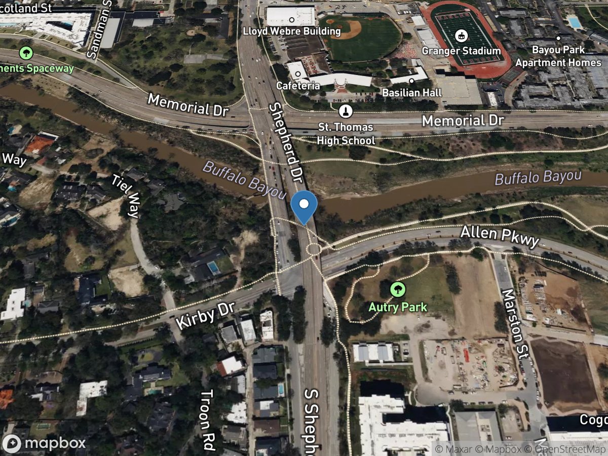 Buffalo Bayou at Houston, TX location