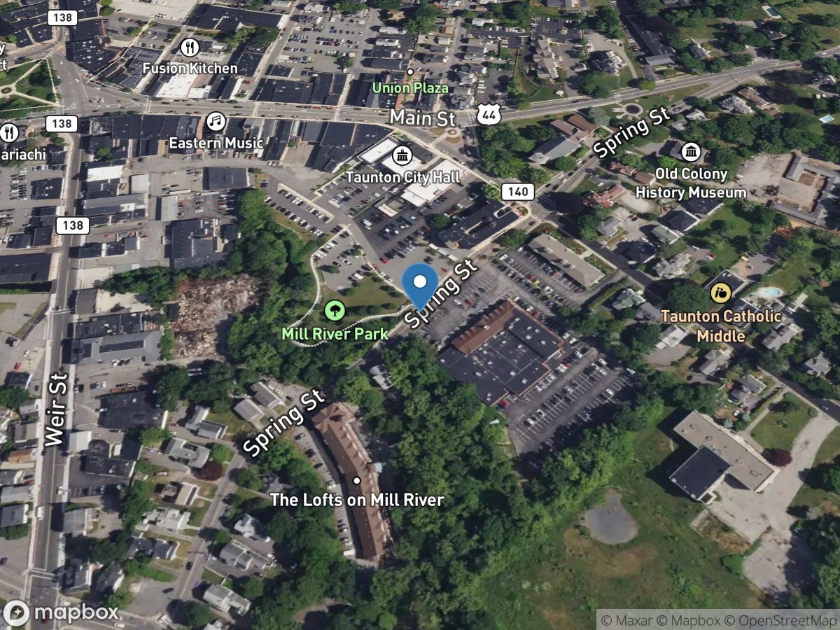 Mill River at Spring Street at Taunton, MA location