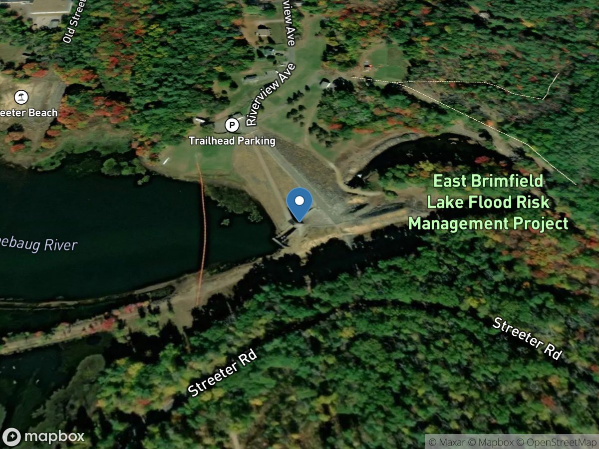 Quinebaug River below East Brimfield DAM at Fiskdale, MA location